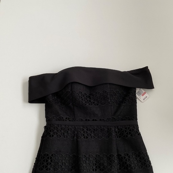 Jarlo Teagan Bardot Dress Sz 4 Black Off The Sh Mermaid Maxi Prom Evening Gown - Picture 9 of 14